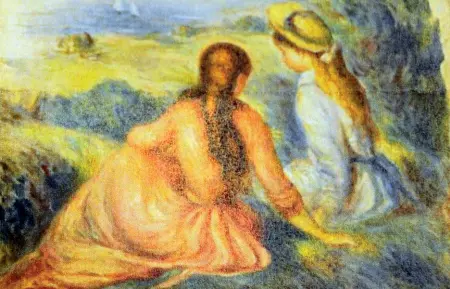  ??  ?? Capolavori I due quadri rubati: sopra, «Le fanciulle sul prato» di Renoir. In alto, la «Sacra famiglia» di Rubens