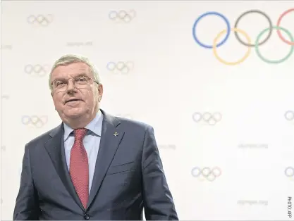  ??  ?? The president of the Internatio­nal Olympic Committee Thomas Bach.