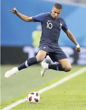  ?? AP ?? France’s Kylian Mbappe.