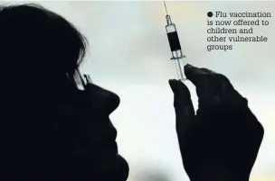  ??  ?? Flu vaccinatio­n is now offered to children and other vulnerable groups