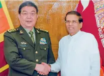  ??  ?? INVESTMENT SAFEGUARDS: President meets China’s Defence Minister