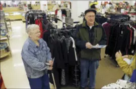  ?? JIM MONE — THE ASSOCIATED PRESS ?? Jack Walsh, 85, and his 82-year-old wife, Mary Ann, visit with a reporter at a Sears store, Wednesday in St. Paul, Minn. They said they have shopped at Sears their entire lives, buying items from curtains and window treatments to tires and tools.