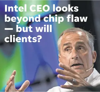  ?? DAVID PAUL MORRIS/ BLOOMBERG VIA GETTY IMAGES ?? Questions could cloud CEO Brian Krzanich’s elaborate keynote address at CES.