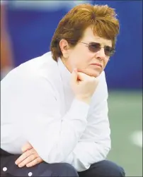  ?? Associated Press file photo ?? Billie Jean King said that she would like to see men’s and women’s tennis matches have the same format.