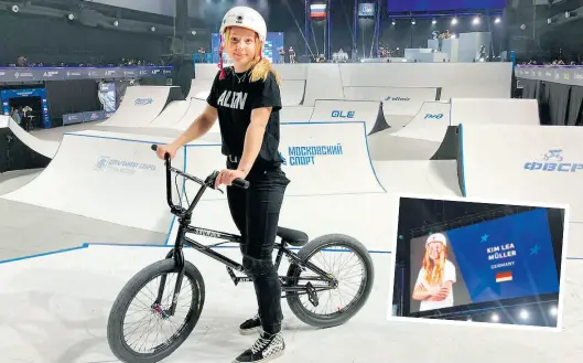  ?? BILD: Privat ?? Im BMX Freestyle Park in Moskau belegte Kim Lea Müller bei ihrer ersten EM-Teilnahme Platz fünf.