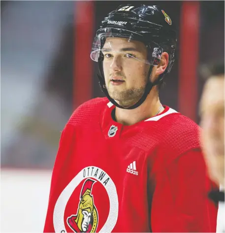  ?? ERROL MCGIHON ?? Ottawa Senators forward Logan Brown was one of the “hungry” players praised by head coach D.J. Smith after Wednesday’s win.