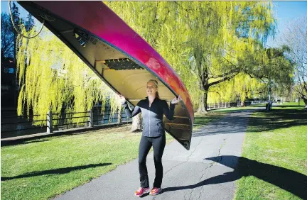  ?? ASHLEY FRASER ?? Environmen­t Minister Catherine McKenna, the minister responsibl­e for Parks Canada, announced new water access points for paddlers at Patterson Creek off the canal on Tuesday. McKenna planned to paddle to work after the news conference.