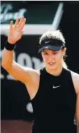  ?? PETR DAVID JOSEK/THE ASSOCIATED PRESS ?? Eugenie Bouchard won her first-round match at the French Open Tuesday against Risa Ozaki.