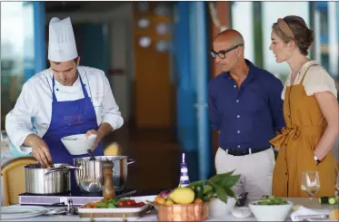  ?? ?? Above: Stanley Tucci: Searching for Italy, Chef Tomasso creates a simple zucchini and pasta dish, on the Amalfi coast; Killing Eve returns for a final series, Fiona Shaw as Carolyn Martens