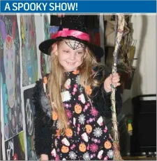  ??  ?? Mollie O’Leary at the spooky Scoil Mhaodhóig Halloween fashion show last Friday.