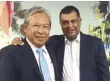  ??  ?? Philippine Airline s pre sident and CEO Jimmy Bautista with AirAsia Group CEO Tony Fernandes.