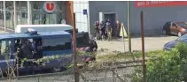  ?? - La Vie A Trebes via Reuters ?? SIEGE: Police are seen at the scene of a hostage situation in a supermarke­t in Trebes, Aude, France on March 23, 2018 in this picture obtained from a social media video.