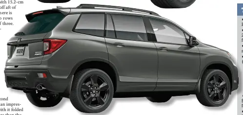  ?? HONDA ?? The Honda Passport's standard-in-canada all-wheel-drive system works full time, sending at least five per cent of engine output to the rear wheels at all times. The proactive system features torque vectoring, which sends more power to the outside wheels while cornering.