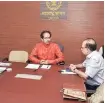  ?? PHOTO: PTI ?? Maharashtr­a Chief Minister Uddhav Thackeray in a meeting with senior officers at Mantralaya after formally taking charge of his office in Mumbai on Friday