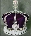  ??  ?? Queen Mother’s crown: The Koh-i-Noor is set in the front