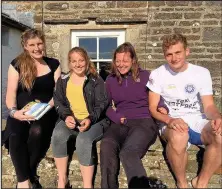  ??  ?? Members of Market Bosworth Young Farmers’ Club walked more than 192 miles from coast to coast and raised more than £800 for Derbyshire, Leicesters­hire and Rutland Air Ambulance Service