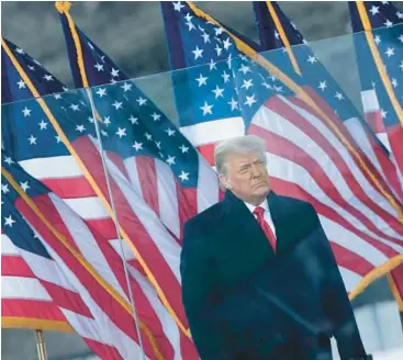  ?? BRENDAN SMIALOWSKI/GETTY-AFP ?? President Donald Trump speaks to supporters Jan. 6, 2021, outside the White House.