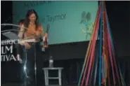  ?? IVAN LAJARA — DAILY FREEMAN ?? Julie Taymor received the Maverick Award at the Woodstock Film Festival awards ceremony on Saturday, Oct. 13, 2018, at BSP in Uptown Kingston, N.Y.