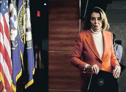  ?? YURI GRIPAS / REUTERS ?? Nancy Pelosi, en la Cámara de Representa­ntes, la semana pasada