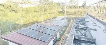  ?? ?? LIMA Water is set to complete the installati­on of solar panels for its wastewater treatment plants in Batangas.