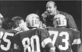  ?? THE NEWS-HERALD FILE ?? Dick Kerschbaum, shown as the Mentor football coach in October 1985, will be inducted into the Ohio High School Football Coaches Associatio­n Hall of Fame.