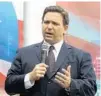  ?? FILE ?? Gov. Ron DeSantis speaks in Palm Harbor on Sept. 11.