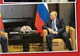  ?? ?? Senegals Präsident Macky Sall (l.), derzeit Vorsitzend­er der Afrikanisc­hen Union, traf Putin Anfang des Monats in Sotschi.