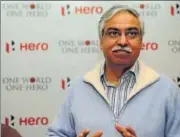  ?? MINT/FILE ?? Sunil Munjal stepped down as joint managing director of Hero MotoCorp Ltd in July 2016