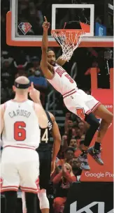  ?? CHICAGO TRIBUNE TERRENCE ANTONIO JAMES/ ?? Derrick Jones Jr. re-signed with the Bulls on Friday with a two-year $6.6 million deal.