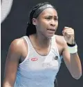  ?? LEE JIN-MAN/AP ?? Coco Gauff, reacting at the Australian Open on Jan. 22, has spoken out about the killing of African Americans.