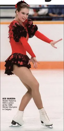  ??  ?? ICE QUEEN: Skater Katarina Witt in action at the 1988 Winter Olympics in Calgary