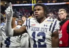  ?? HAKIM WRIGHT SR. — THE ASSOCIATED PRESS ?? Jackson State cornerback Travis Hunter is seen after the Celebratio­n Bowl against North Carolina Central on Dec. 17, 2022 in Atlanta.