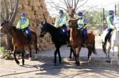  ??  ?? Members of the Bulawayo Mounted Unit on patrol