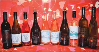  ?? To The Daily Courier ?? STEVE MacNAULL/Special
These 10 local wines are all ideal choices for Valentine’s Day.