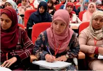  ?? AFP ?? Students attending class at the The Mohammed VI Institute for the Training of Imams Morchidine­s and Morchidate­s in Rabat. —