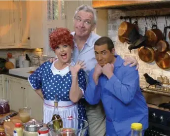  ?? TWITTER ?? This photo of Paula Deen dressed as Lucille Ball with her son, Bobby, in brownface as Ricky Ricardo caused an uproar online. It was a reminder of Deen’s fall from grace in 2013, when racial slurs cost her sponsorshi­p deals.