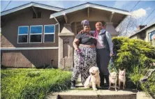  ?? Jess Sorensen ?? Ifasina Clear (left) and Merika Reagan of Oakland are fighting for protection­s for renters of single-family homes.