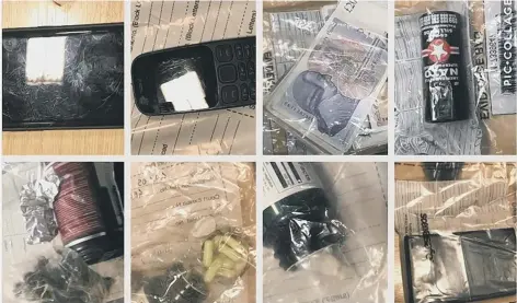  ??  ?? Some of the items seized by officers in the investigat­ion