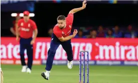  ?? Photograph: James Worsfold/Getty Images ?? Chris Woakes lets fly in the match between England and Afghanista­n at Perth Stadium.