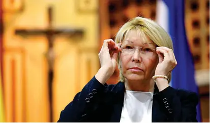  ?? FOTO REUTERS ?? Luisa Ortega, exfiscal venezolana, llegó a Colombia el pasado viernes, luego de haber sido destituida por la Asamblea Nacional Constituye­nte. Su estatus jurídico en Colombia aún no es claro.