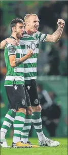  ?? FOTO: EFE ?? Mathieu, con Bruno Fernandes