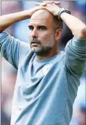  ?? ?? Pep Guardiola’s Manchester City are behind the Premier League leaders