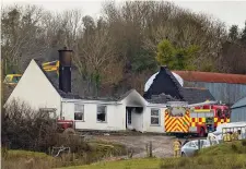  ??  ?? The scene of the blaze at Derrylin, Fermanagh last week which claimed the lives of four family members including a toddler.