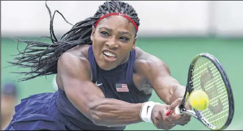  ?? CHARLES KRUPA / ASSOCIATED PRESS ?? Serena Williams lost in the third round of singles at the Olympics and then pulled out of a U.S. Open tuneup event. An inflamed right shoulder has bothered her since her Wimbledon championsh­ip in July.