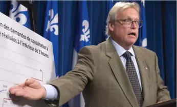  ?? JACQUES BOISSINOT/THE CANADIAN PRESS ?? Quebec Health Minister Gaétan Barrette doesn’t want Ottawa’s health-care money to come with conditions.