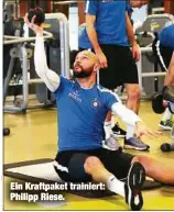  ??  ?? Ein Kraftpaket trainiert: Philipp Riese.