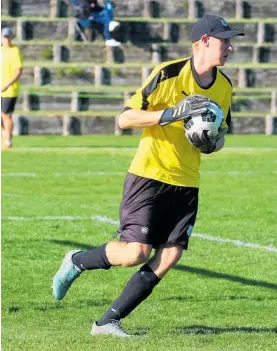  ?? ?? Te Puke goalkeeper Ben Day was his side’s player of the day in Matamata.