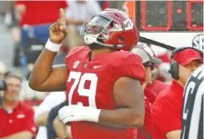  ?? CRIMSON TIDE PHOTOS ?? Alabama fifth-year senior offensive lineman Chris Owens, who started at center during the Crimson Tide’s playoff run, announced Friday afternoon that he will return to Tuscaloosa for the 2021 season.