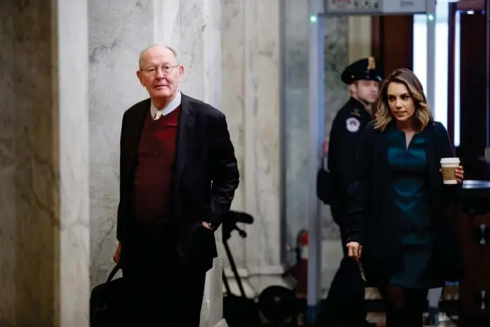  ??  ?? Lamar Alexander in the US Capitol on Thursday. Photograph: Shawn Thew/EPA