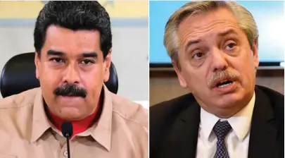  ?? ?? Venezuelan President Nicolás Maduro and Argentina’s President Alberto Fernández. CEDOC/PERFIL